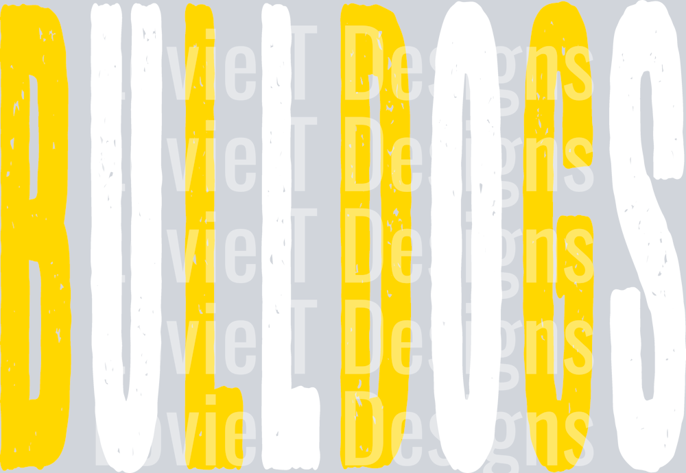 BULLDOGS GRUNGE MASCOT GOLD FFD700 AND WHITE