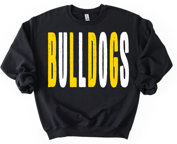 BULLDOGS GRUNGE MASCOT GOLD FFD700 AND WHITE