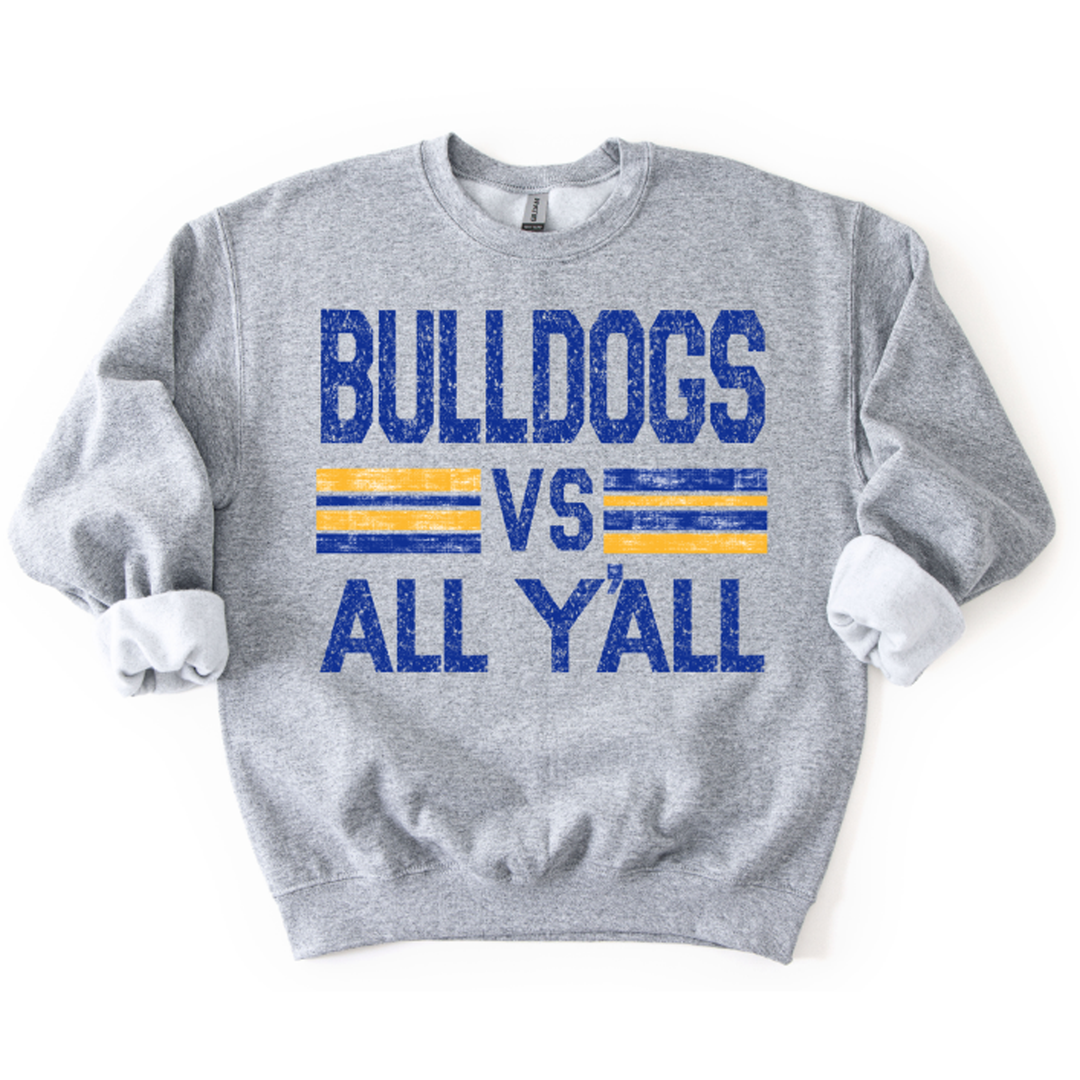 Bulldogs Vs All Y'all Royal Blue and Yellow Gold – DTF Transfer