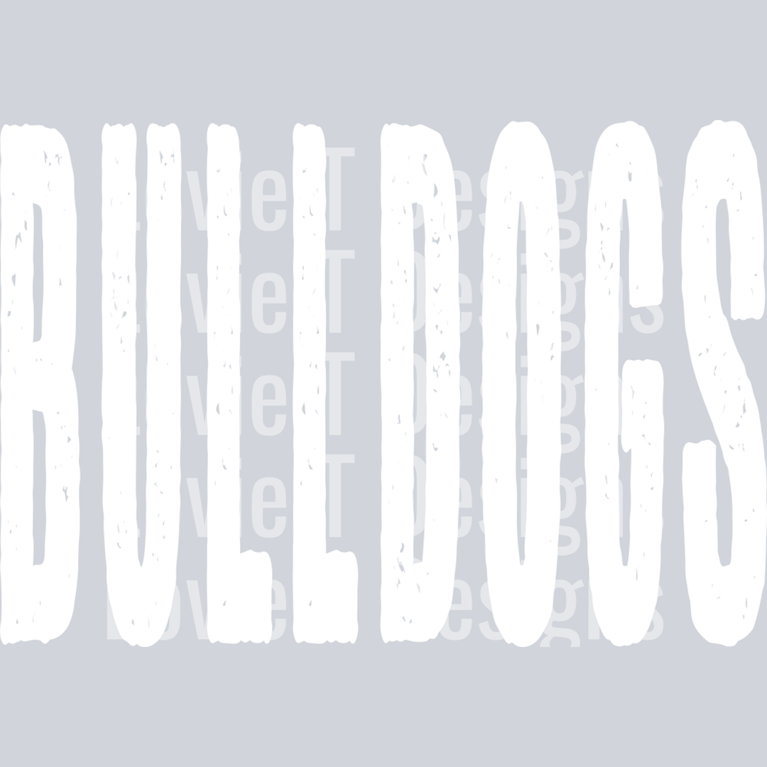 Bulldogs White Overized Grunge Mascot – DTF Transfer