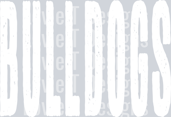 BULLDOGS WHITE OVERIZED GRUNGE MASCOT