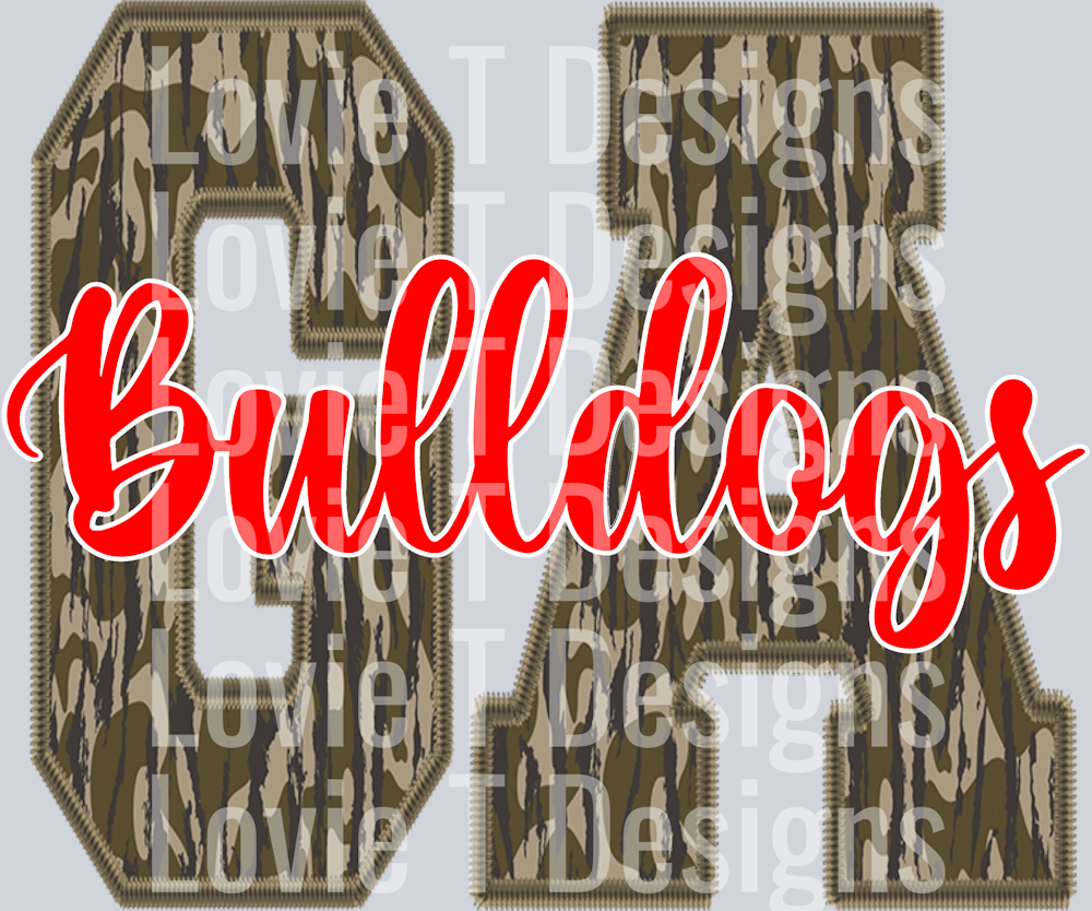 Bulldogs Woodland Camo Initials