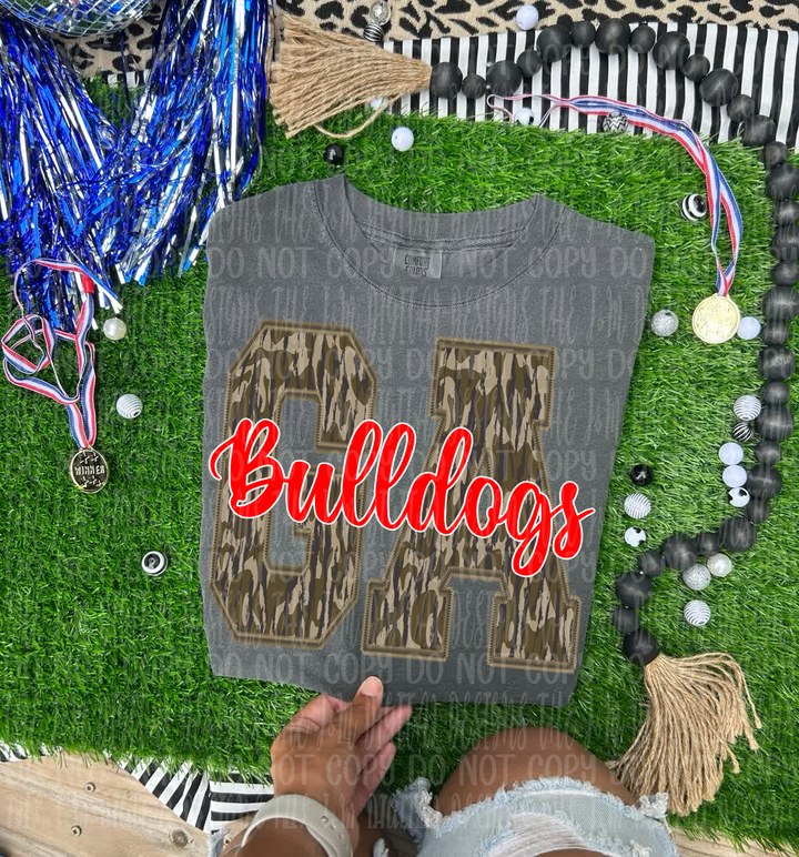 BULLDOGS WOODLAND CAMO INITIALS