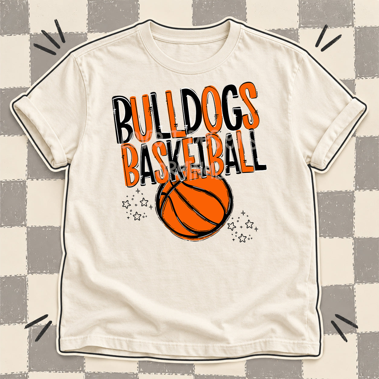 Team Go Basketball Mascots Bulldogs Black Orange design