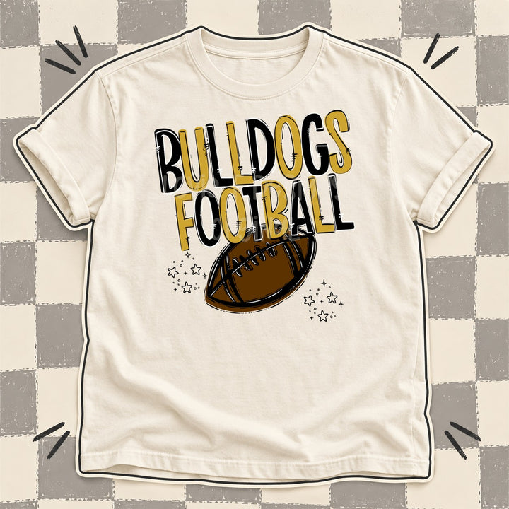 Bulldogs Black Vegas Gold Team Go Football Mascots DTF transfer mockup