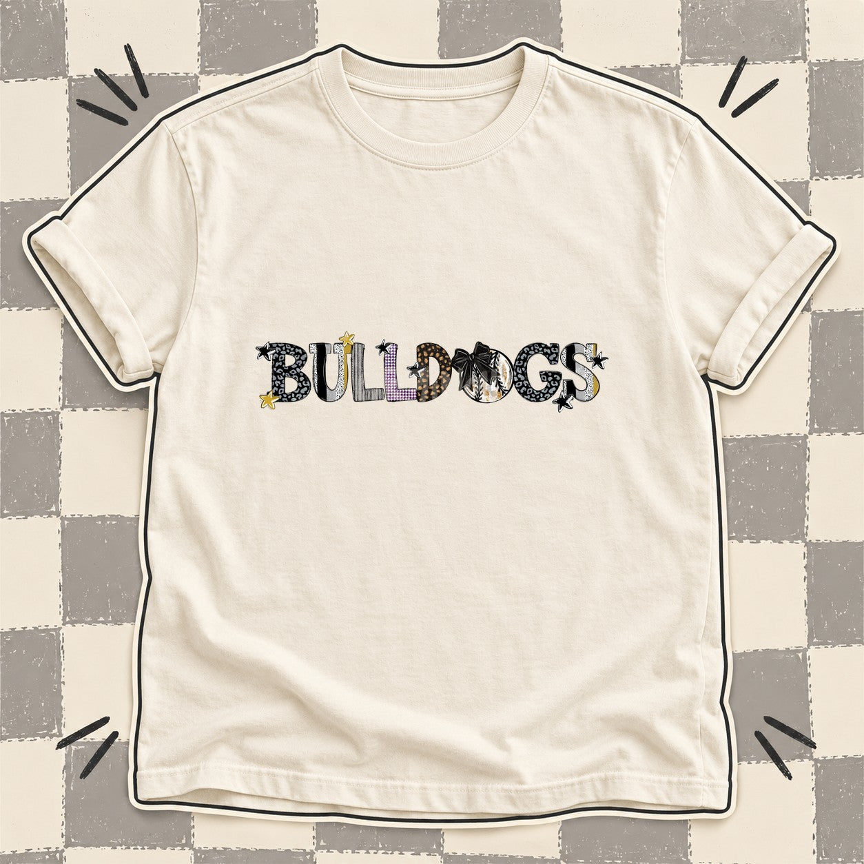 Mixed Doodle Baseball Mascots – Mascot Colors Bulldogs Black Vegas Gold Purple design