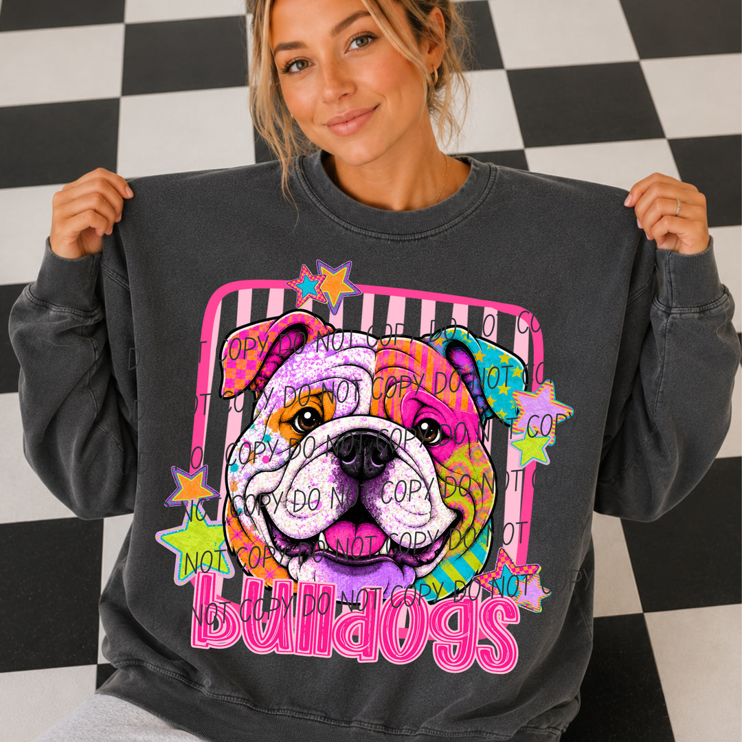 Bulldogs Funky Fresh mascot DTF transfer
