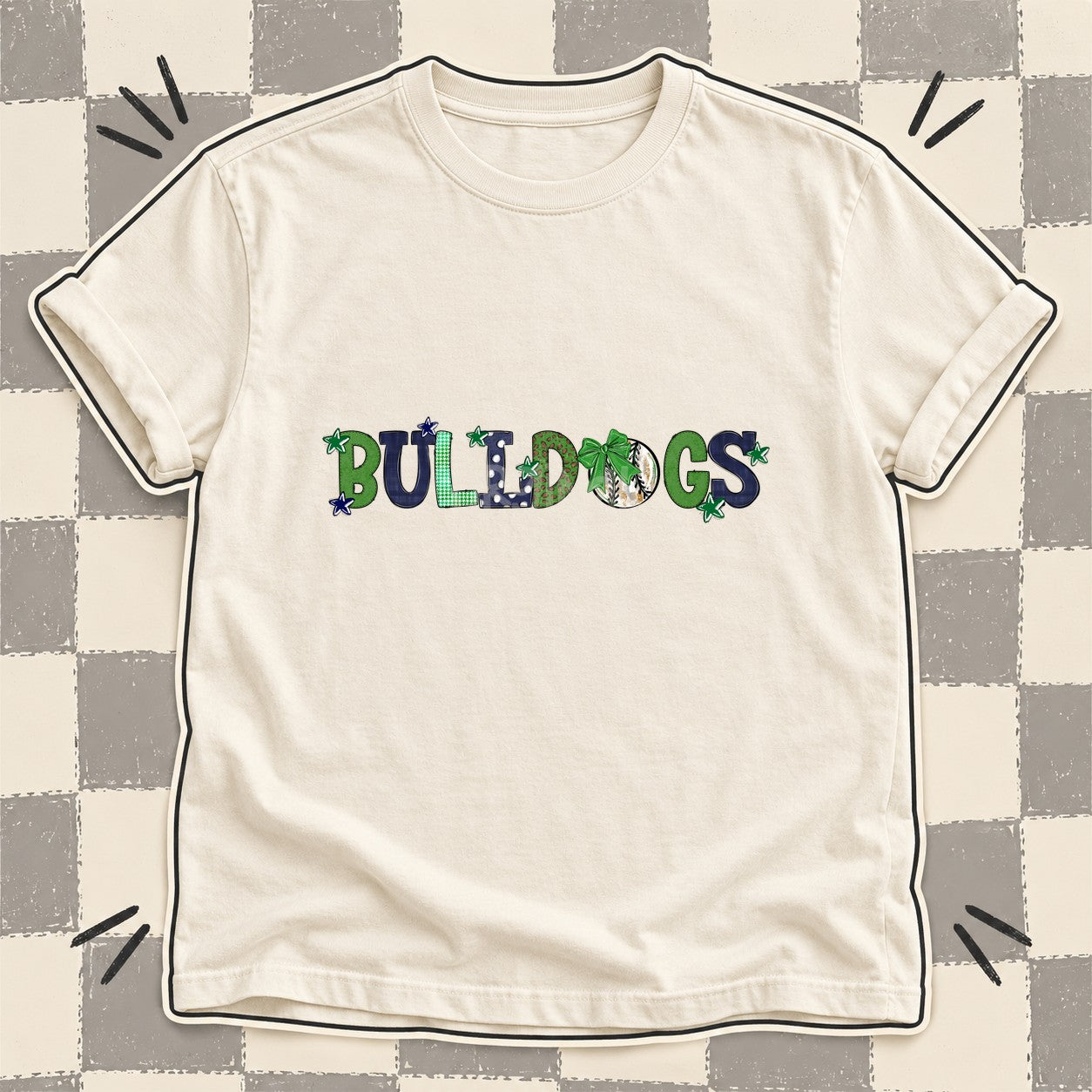 Mixed Doodle Baseball Mascots – Mascot Colors Bulldogs Green Navy design
