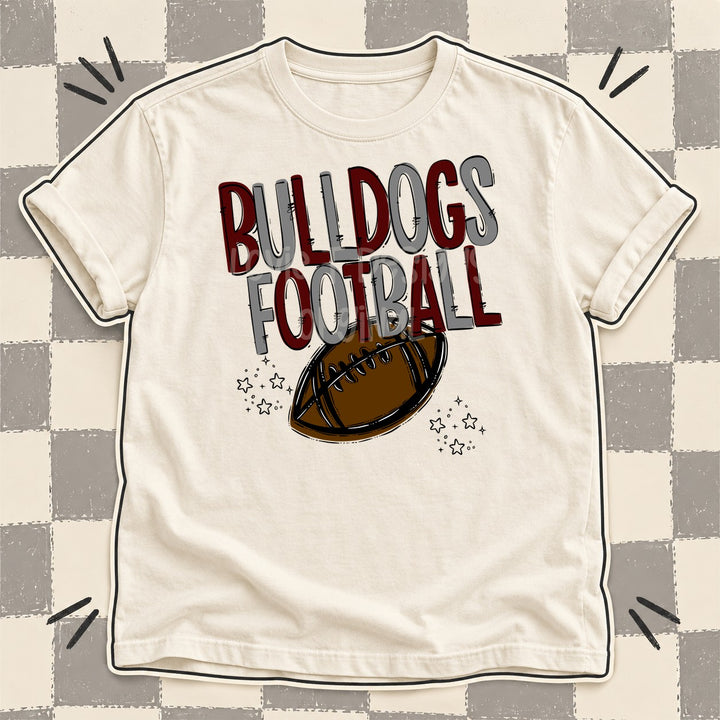 Bulldogs Maroon Gray Team Go Football Mascots DTF transfer mockup