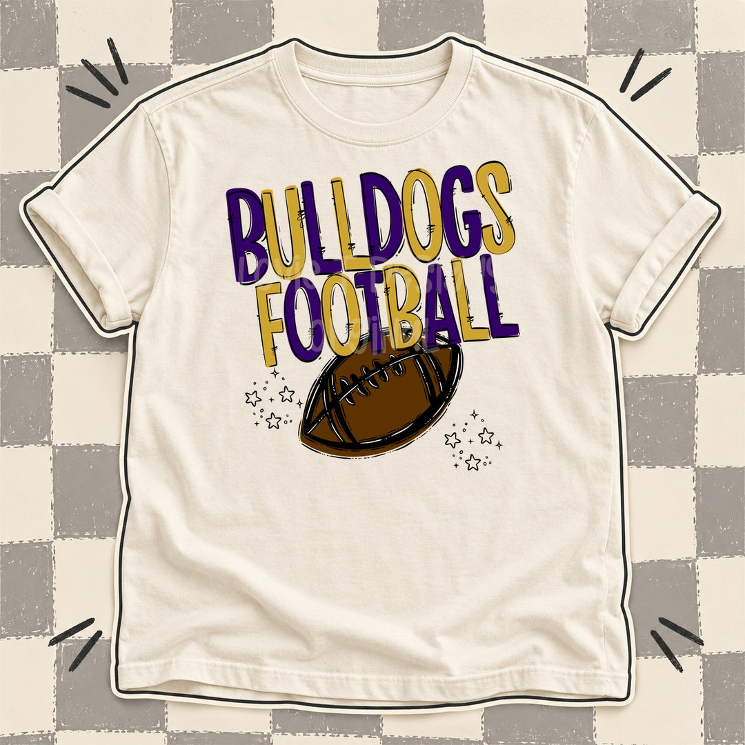 Bulldogs Purple Vegas Gold Team Go Football Mascots DTF transfer mockup