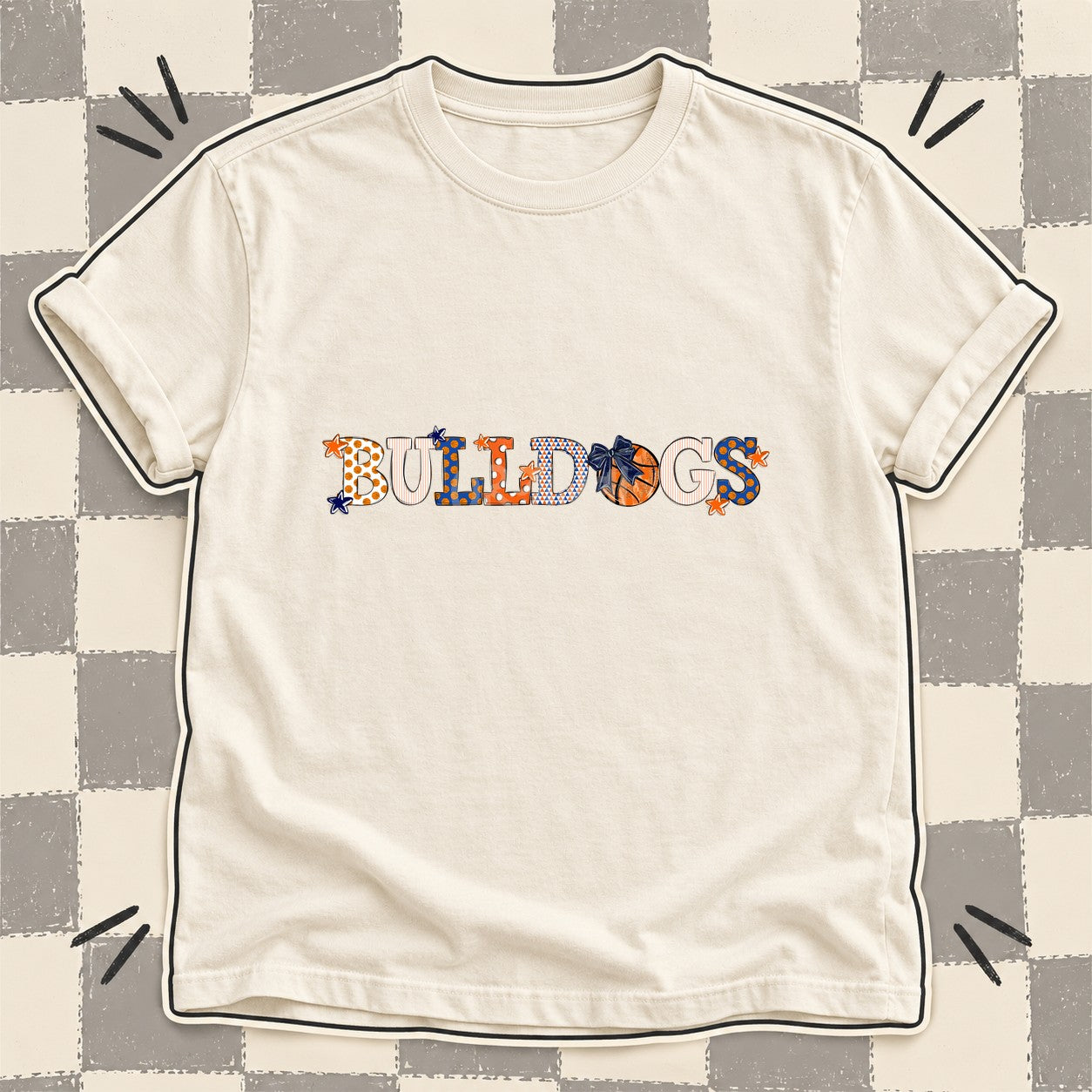 Mixed Doodle Basketball Mascots – Court Classic Bulldogs design