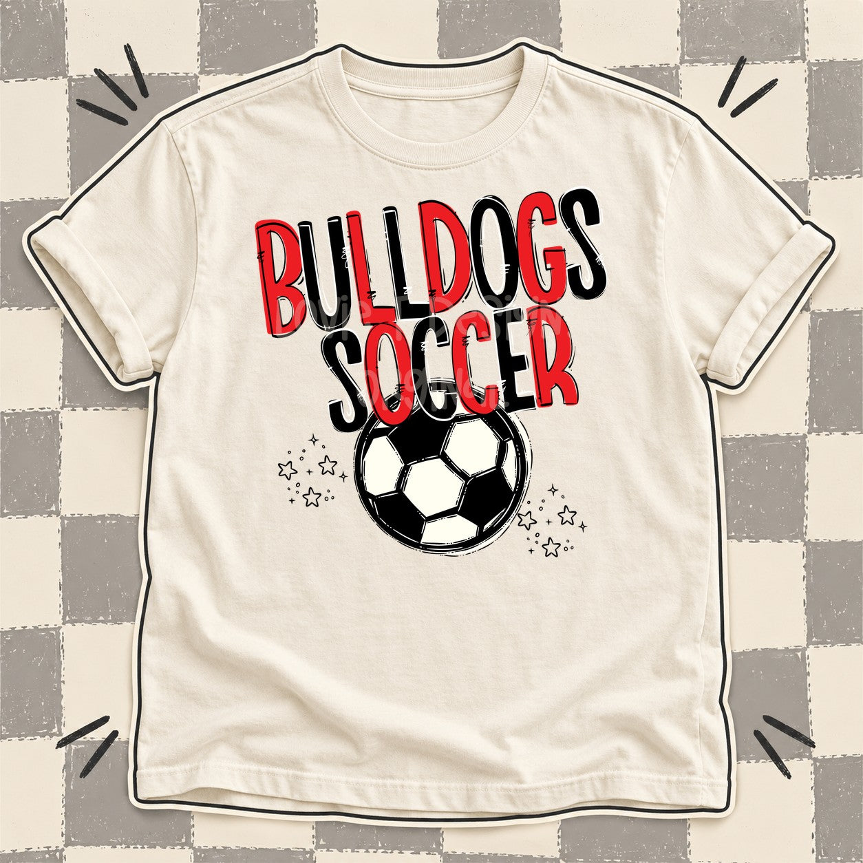 Team Go Soccer Mascots Bulldogs Red Black design