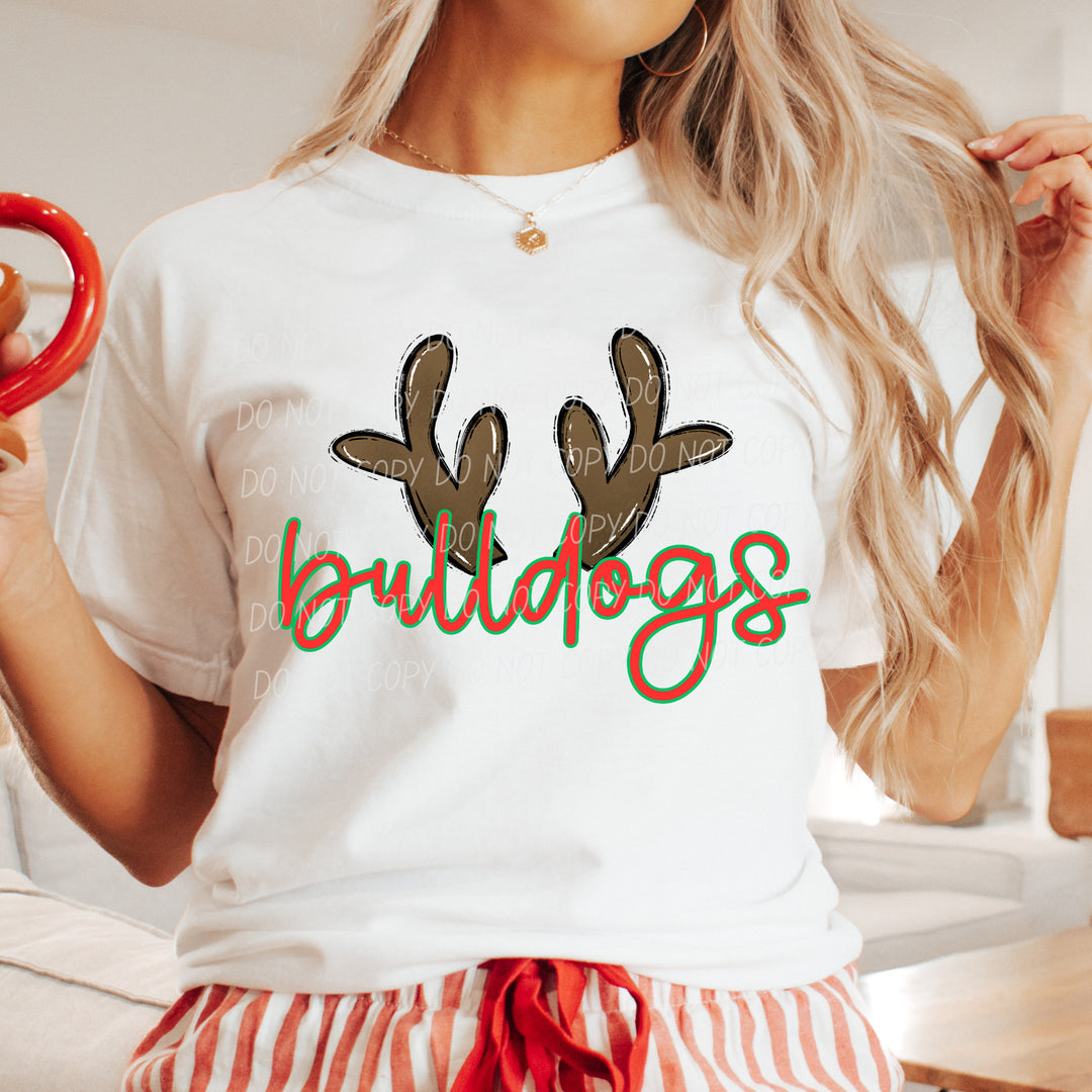 Bulldogs Reindeer mascot DTF transfer