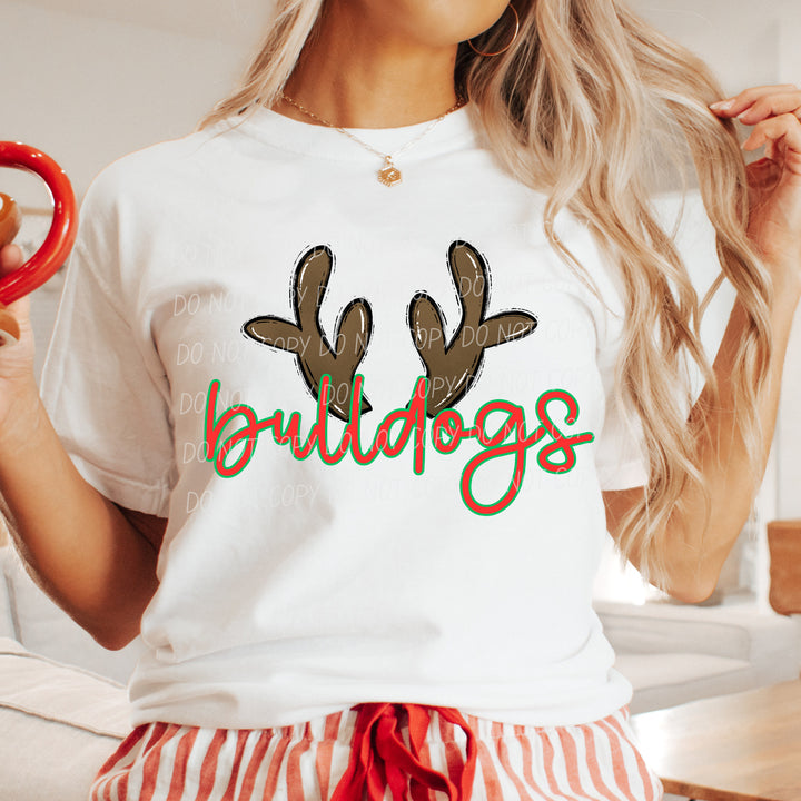 Bulldogs Reindeer mascot DTF transfer