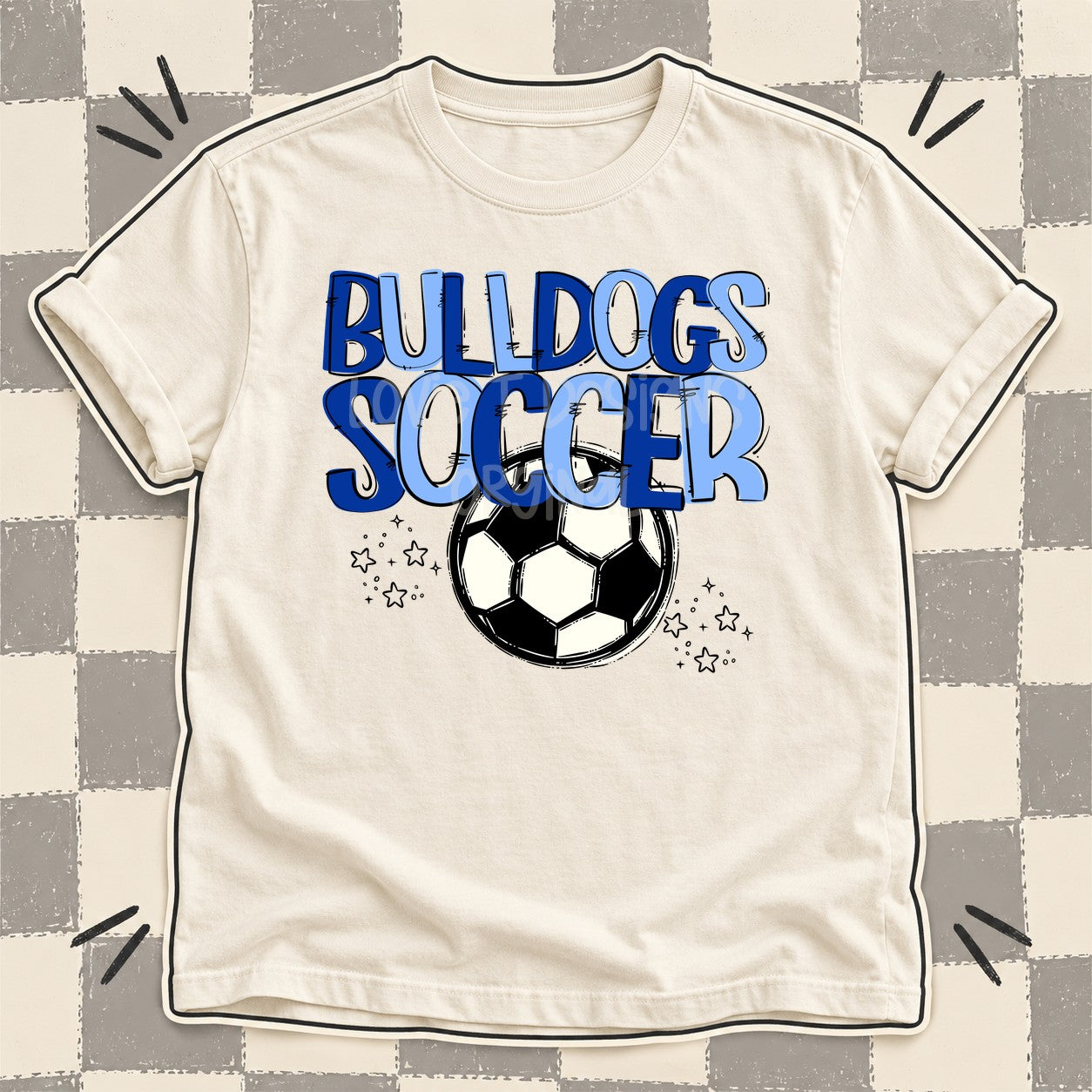 Team Go Soccer Mascots Bulldogs Royal Blue Columbia Blue design
