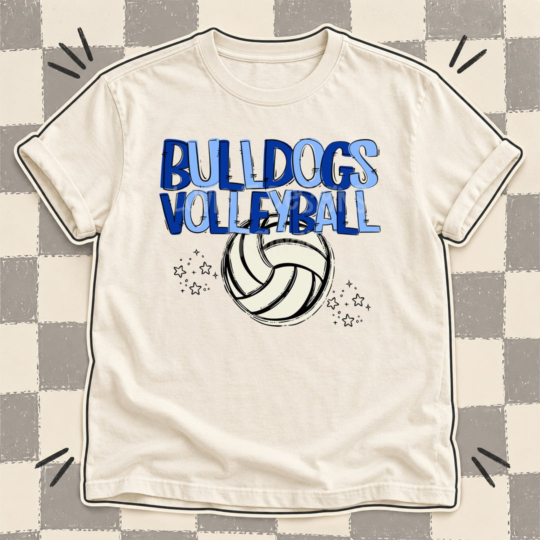 Bulldogs Royal Blue Columbia Blue Team Go Volleyball Mascots DTF transfer mockup