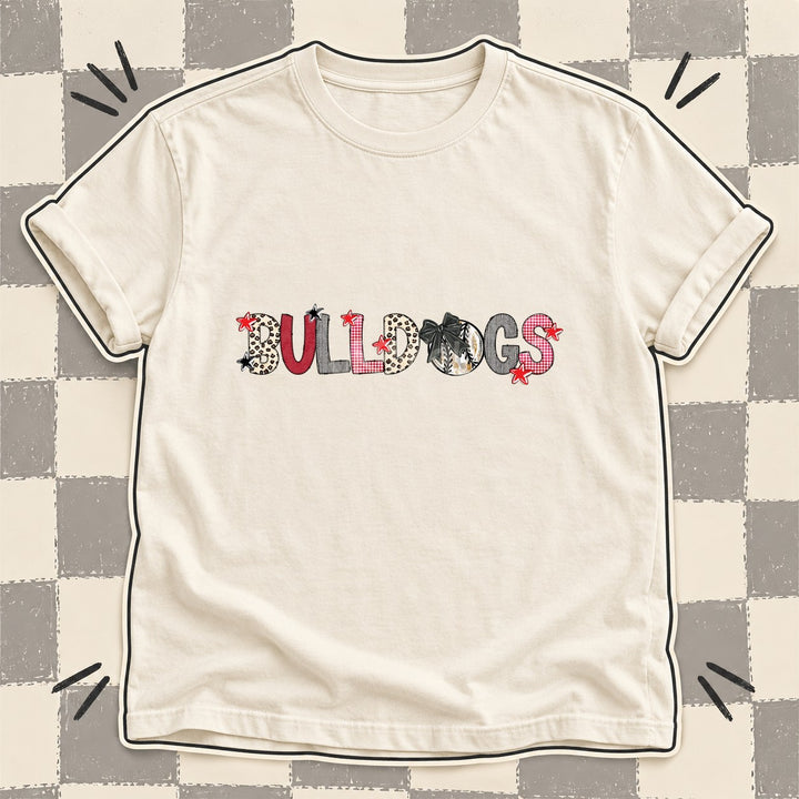 Bulldogs Mixed Doodle Baseball Mascots – Stitched Ballpark DTF transfer mockup