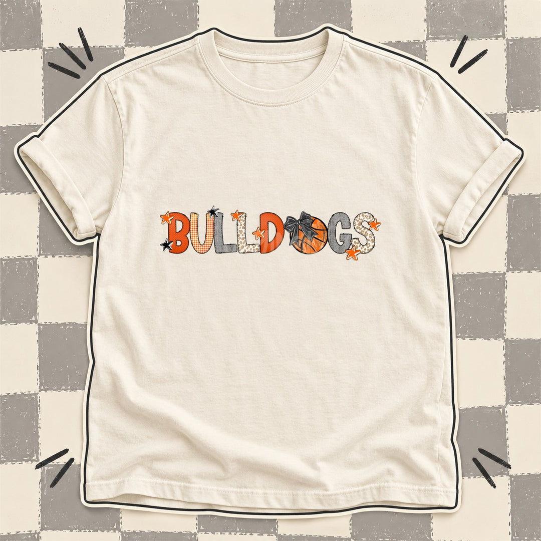 Bulldogs Mixed Doodle Basketball Mascots – Hoops Houndstooth DTF transfer mockup