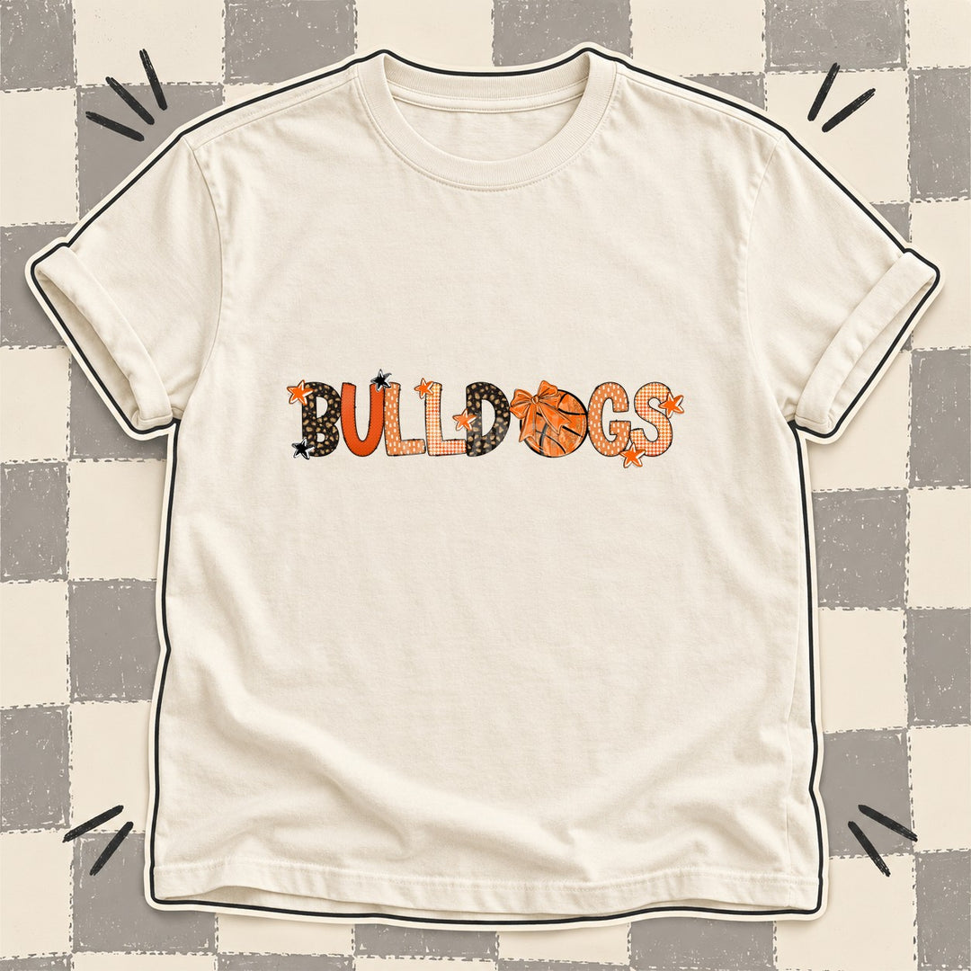 Bulldogs Mixed Doodle Basketball Mascots – Leopard Court DTF transfer mockup