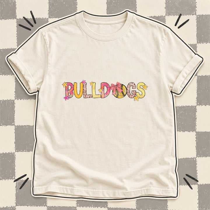 Bulldogs Mixed Doodle Softball Mascots – Softball Brights DTF transfer mockup