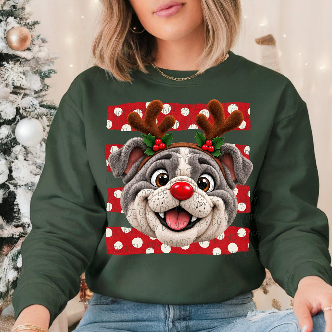 Bulldog Option 2 Reindeer Spirit Mascots DTF transfer