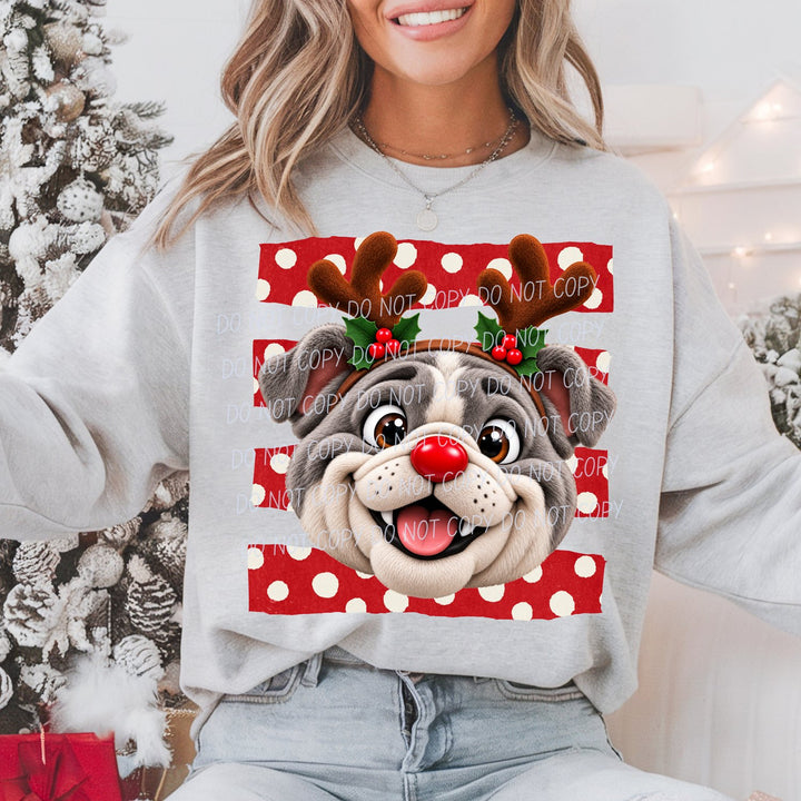 Bulldog Option 3 Reindeer Spirit Mascots DTF transfer