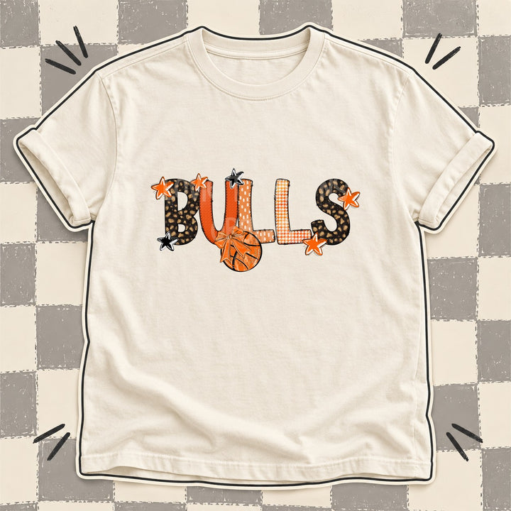Bulls Mixed Doodle Basketball Mascots – Leopard Court DTF transfer mockup