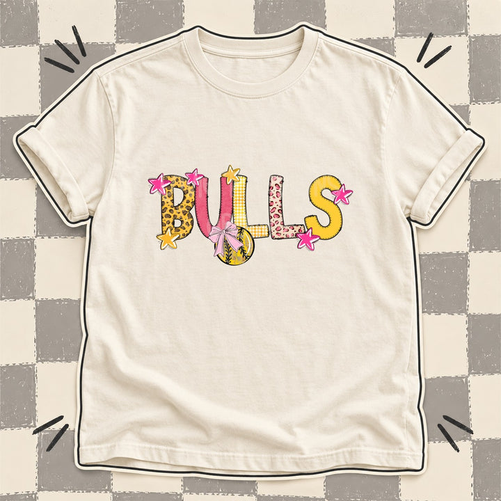 Bulls Mixed Doodle Softball Mascots – Sunshine Leopard DTF transfer mockup