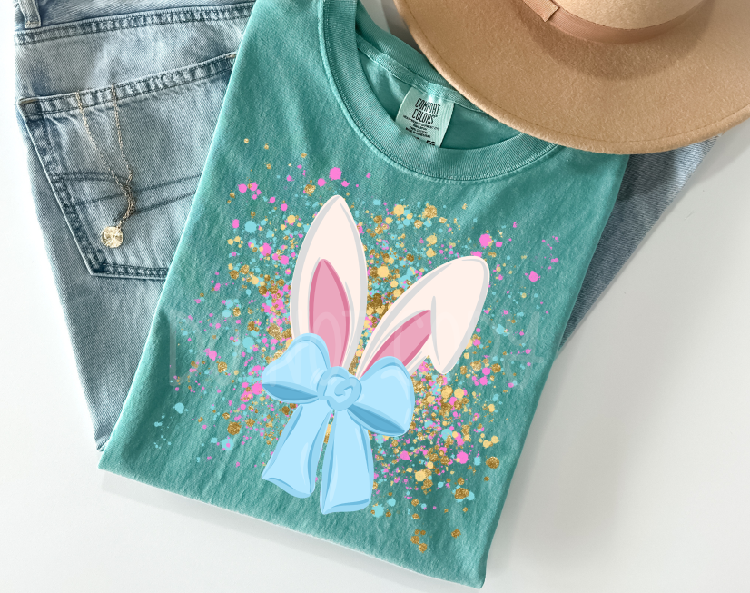 Bunny Ears Splatter DTF transfer design