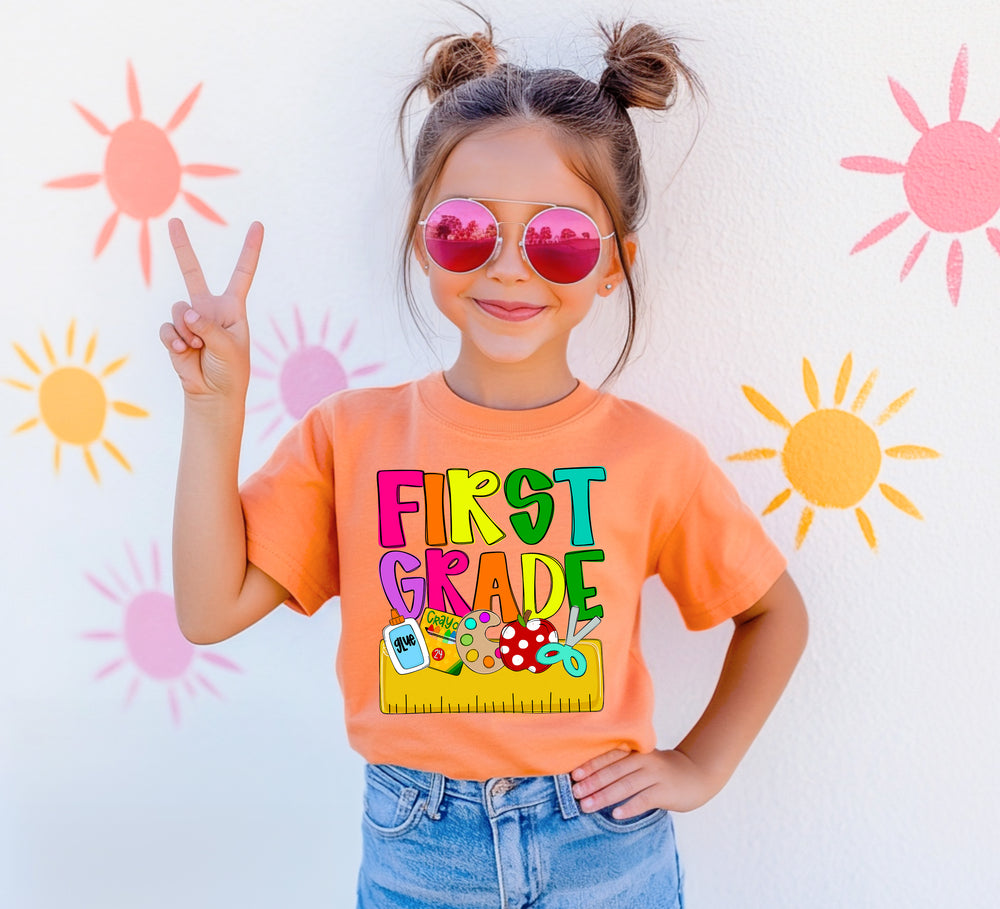 Back to School Name Plate First Grade DTF transfer design – image 1