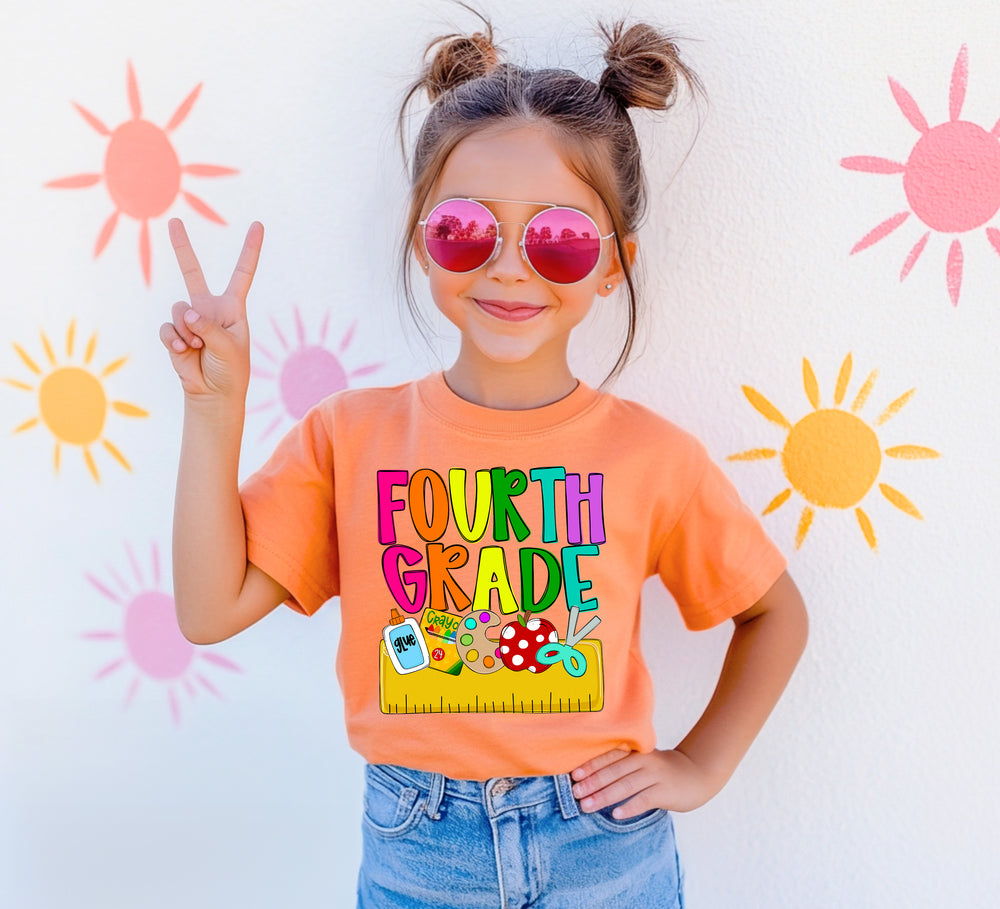 Back to School Name Plate Fourth Grade DTF transfer design – image 1