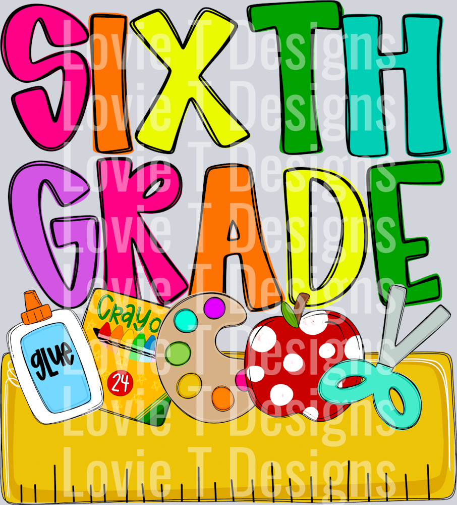 Back to School Name Plate SIXTH GRADE