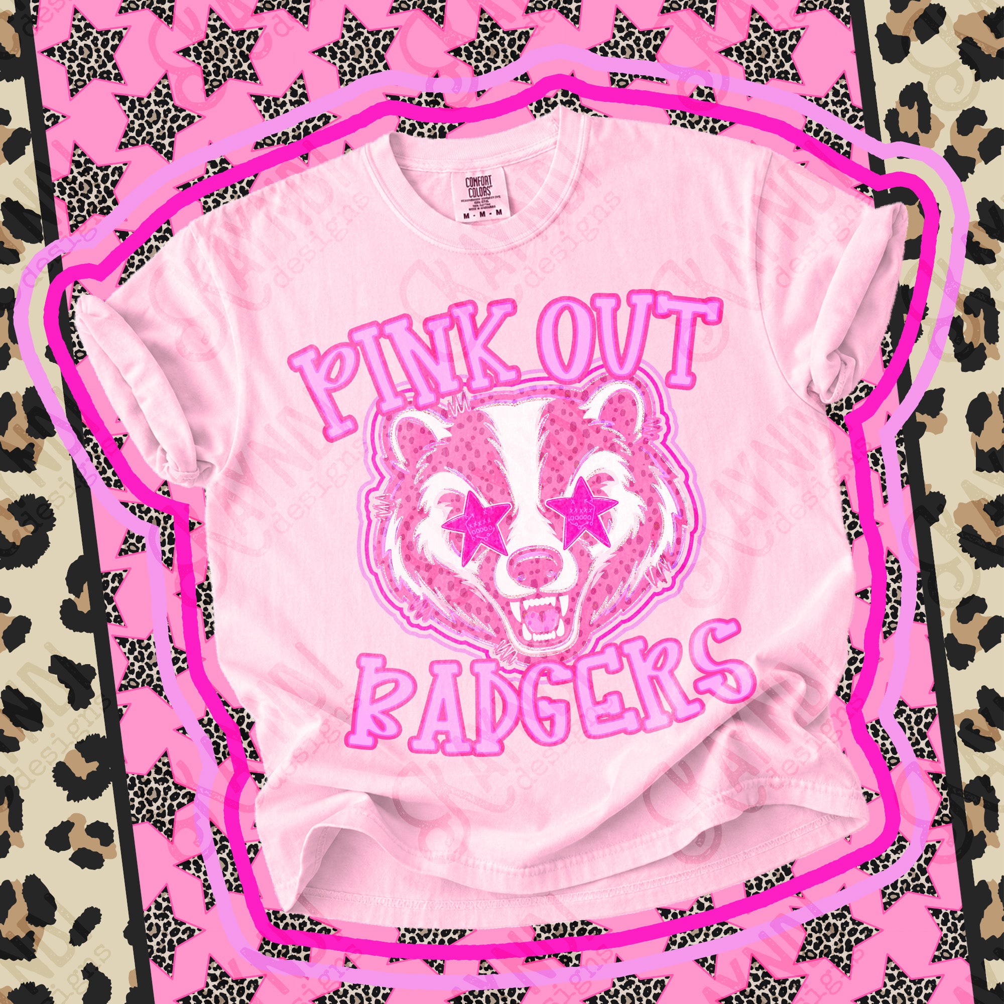 Pink Out Mascots Badgers mockup