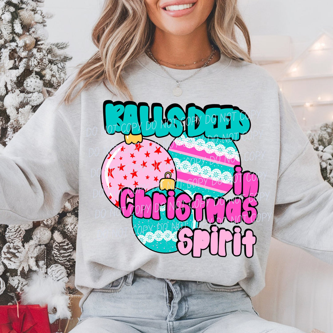 Balls Deep in Christmas Spirit DTF transfer mockup