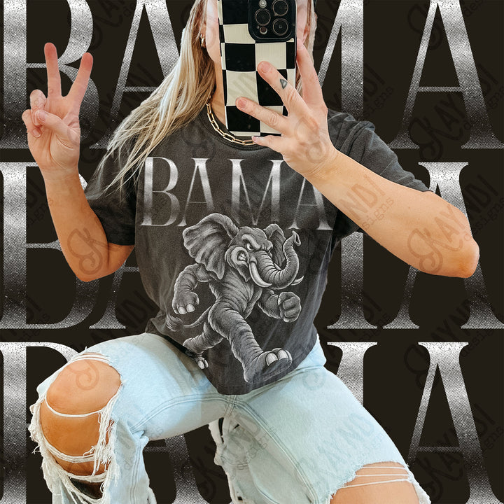 Halftone Mascots Bama DTF transfer mockup