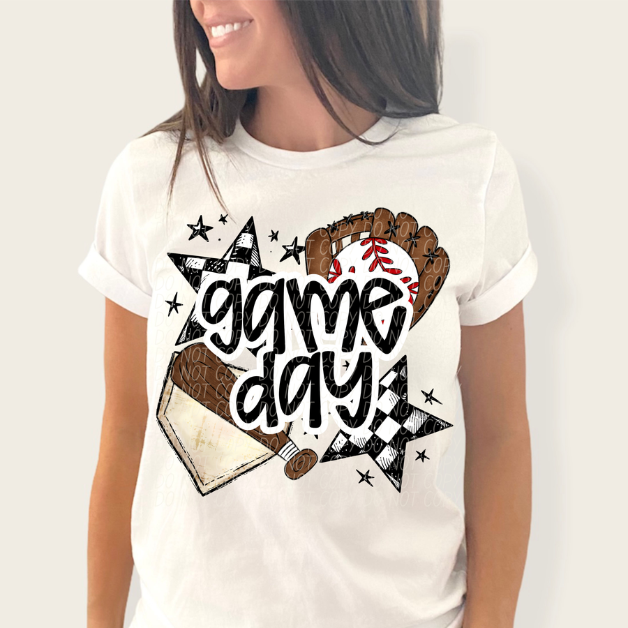Baseball Black-[DTF Transfer]-Lovie T Designs