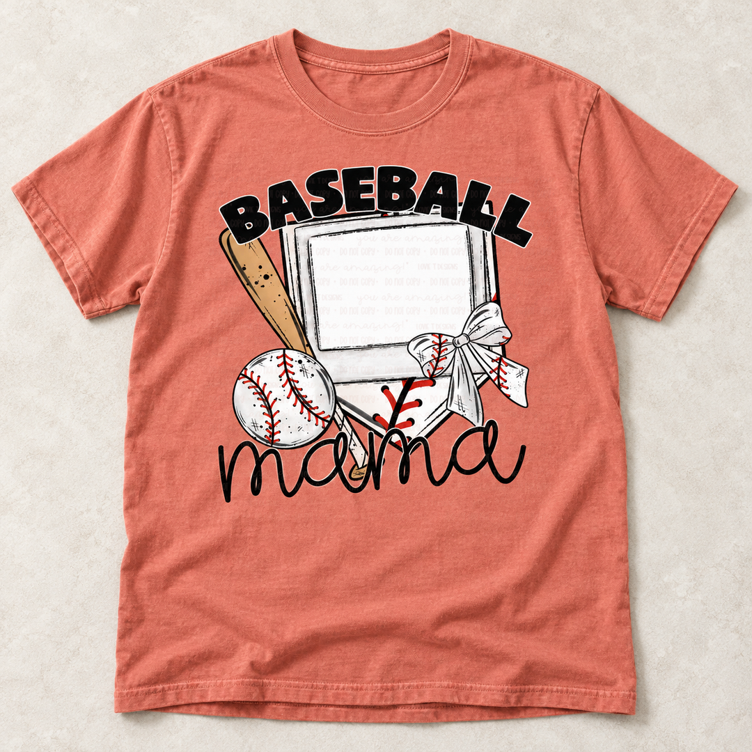Baseball Photo Frame customizable DTF transfer mockup