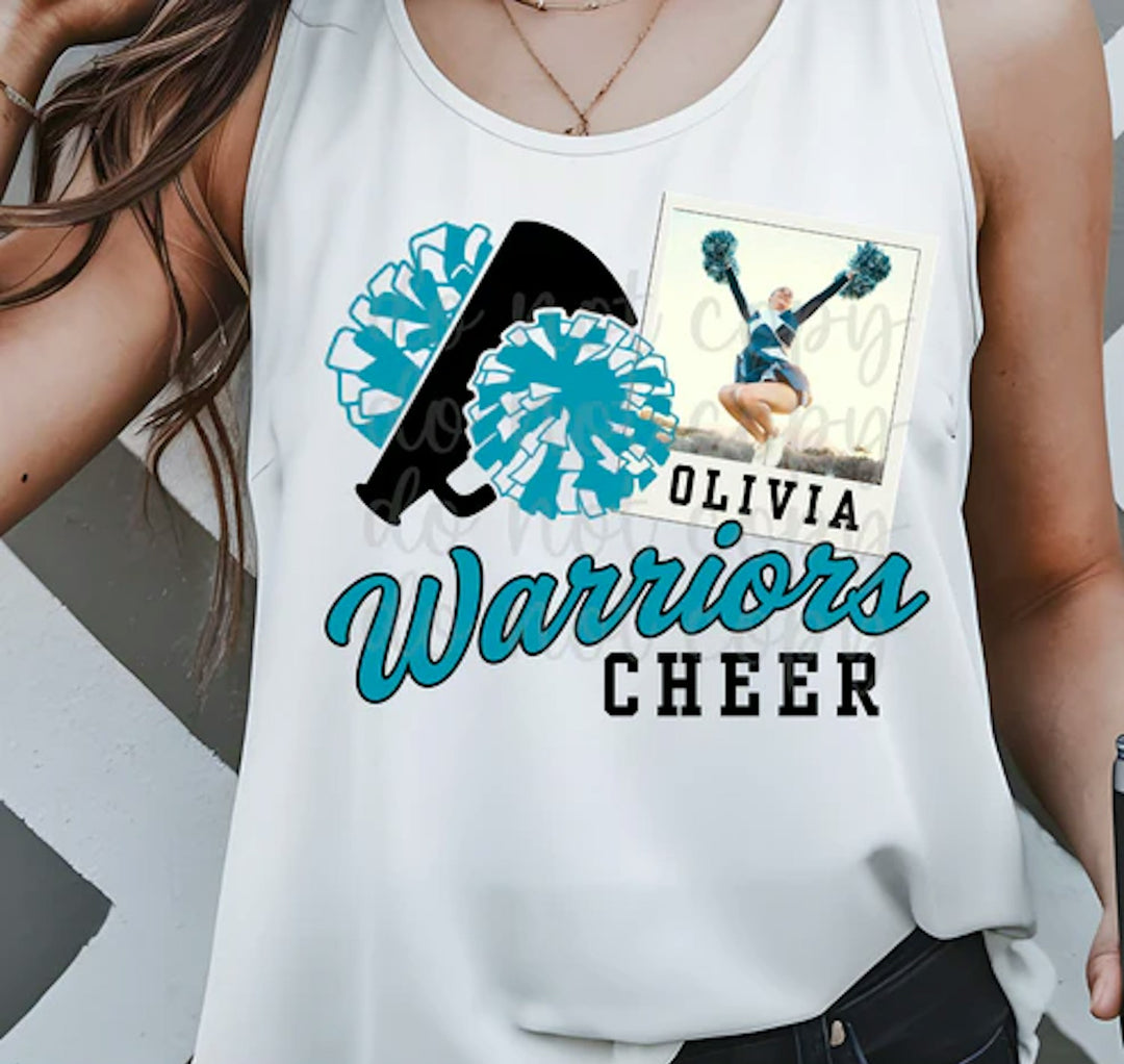 Cheer Polaroid Mascot customizable DTF transfer mockup