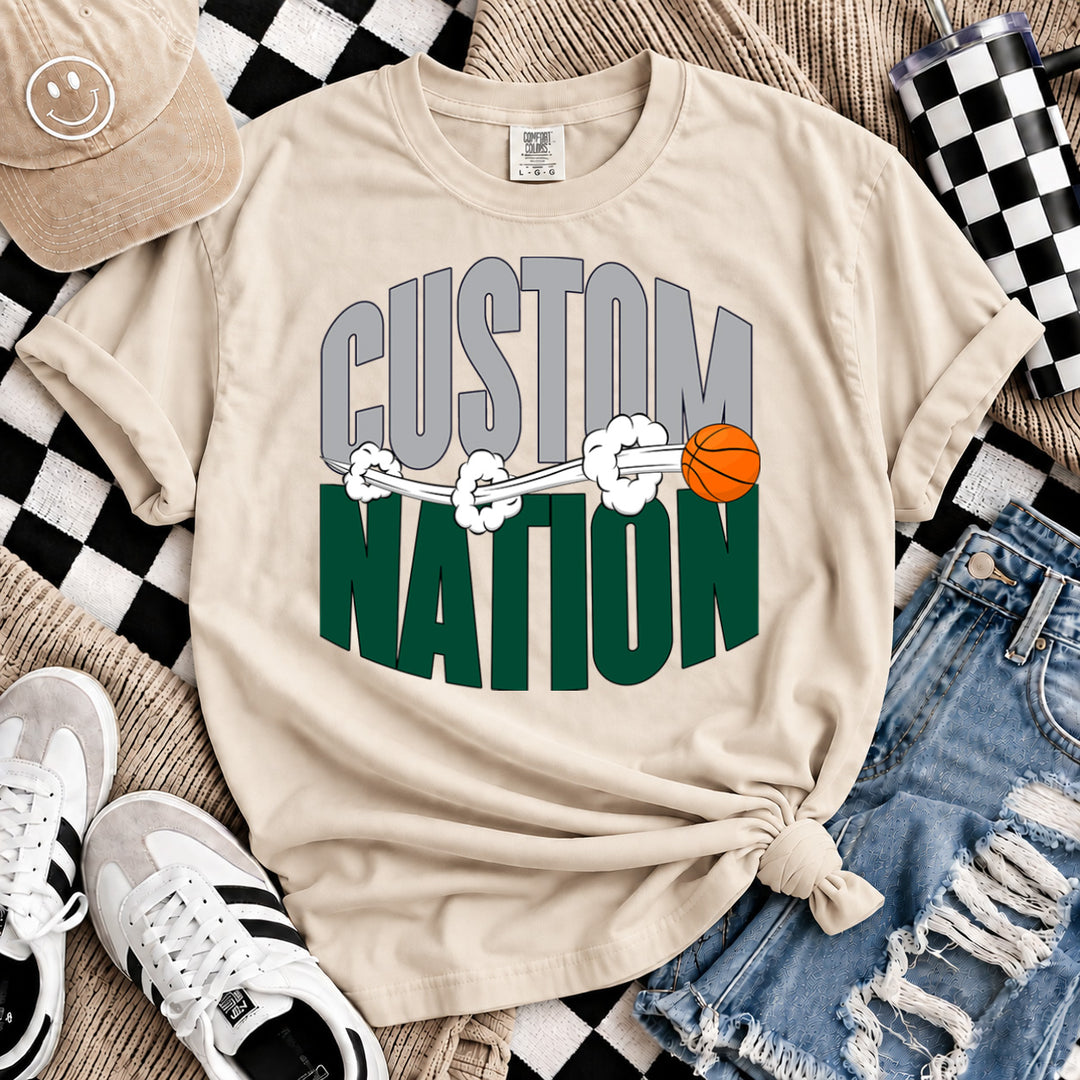 Basketball Mascot Nation DTF transfer mockup