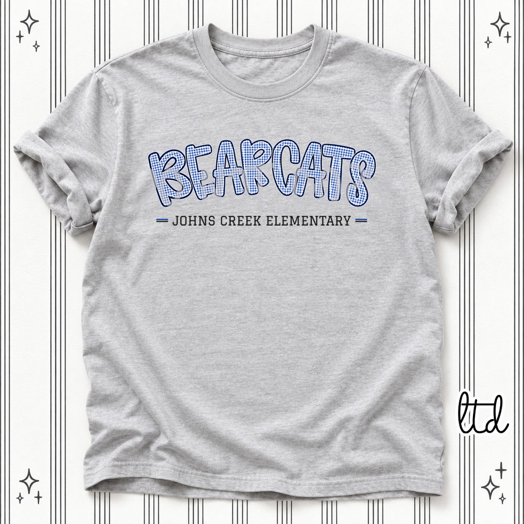 Bearcats Johns Creek Elementary Royal Black Gingham School Spirit DTF transfer