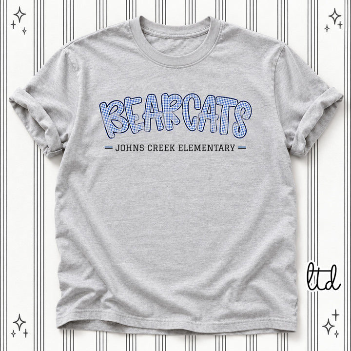 Bearcats Johns Creek Elementary Royal Black Gingham School Spirit DTF transfer