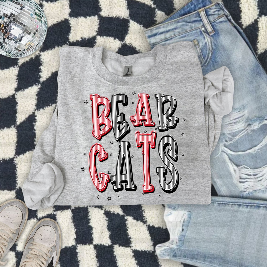 Bearcats Red & Black Seersucker Chic Two Color DTF transfer mockup