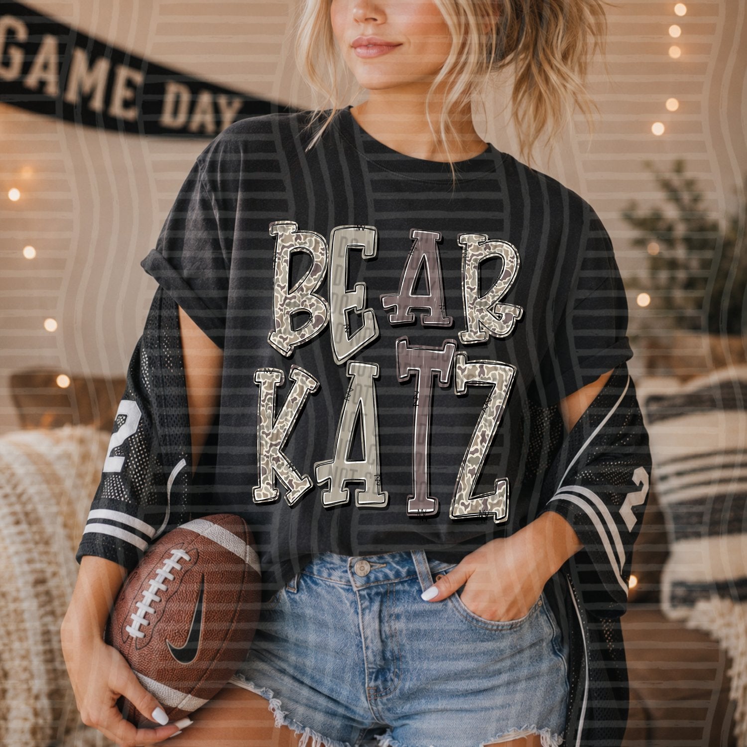 Camo Jumble Mascots Bearkatz design