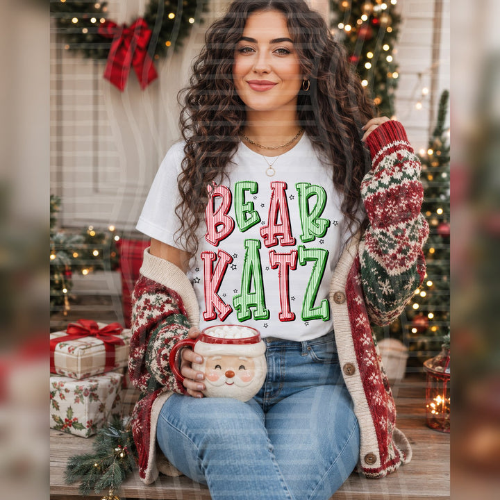 Bearkatz Christmas Seersucker Mascots DTF transfer
