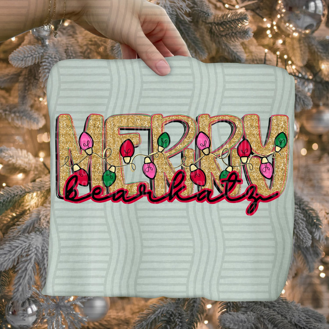 Bearkatz Merry Lights Mascots DTF transfer