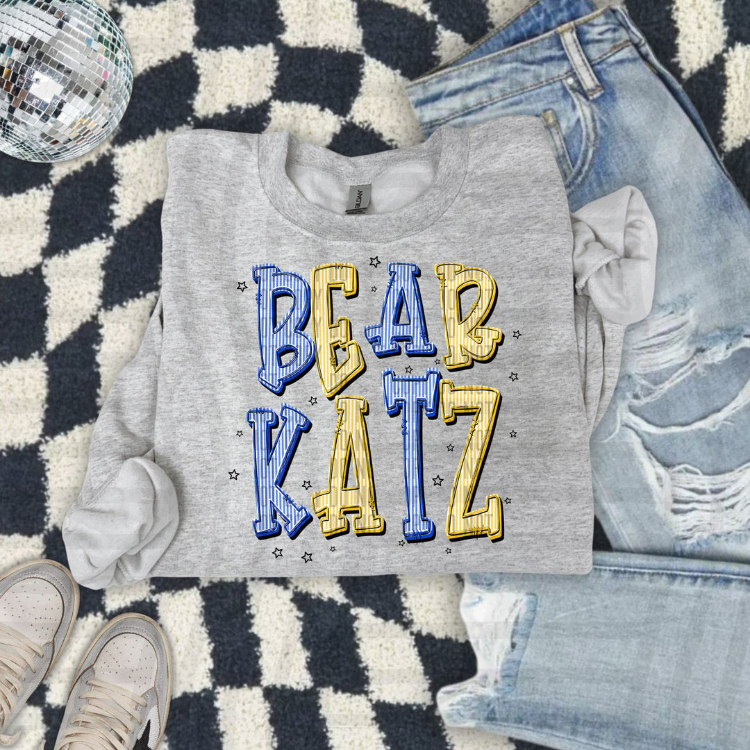 Bearkatz Seersucker Chic Two Color Mascots DTF transfer
