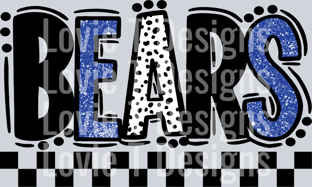Bears Black Royal Doodle Dot Mascot