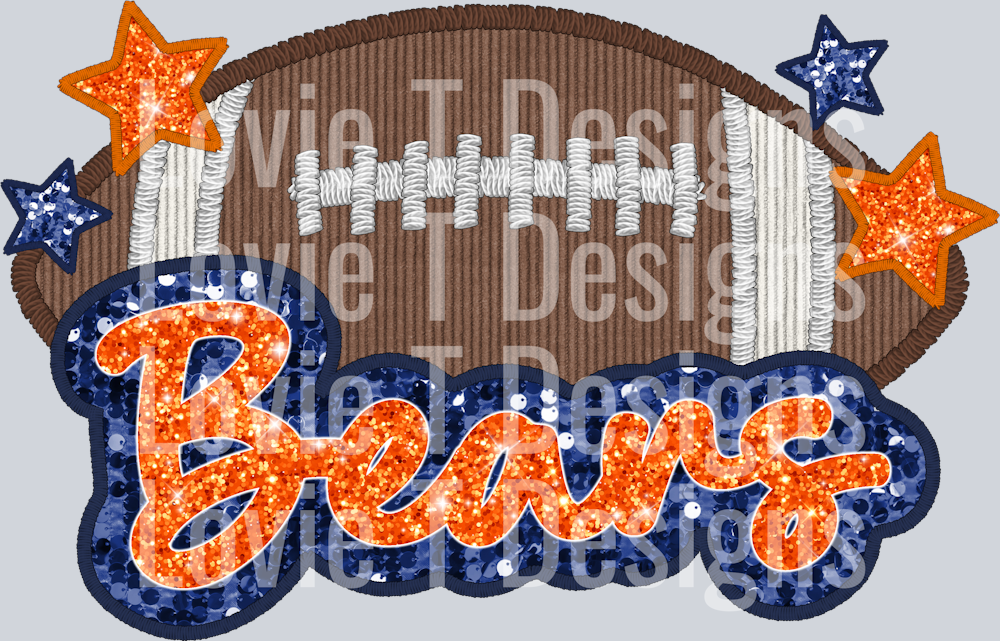 Bears Football Faux Applique