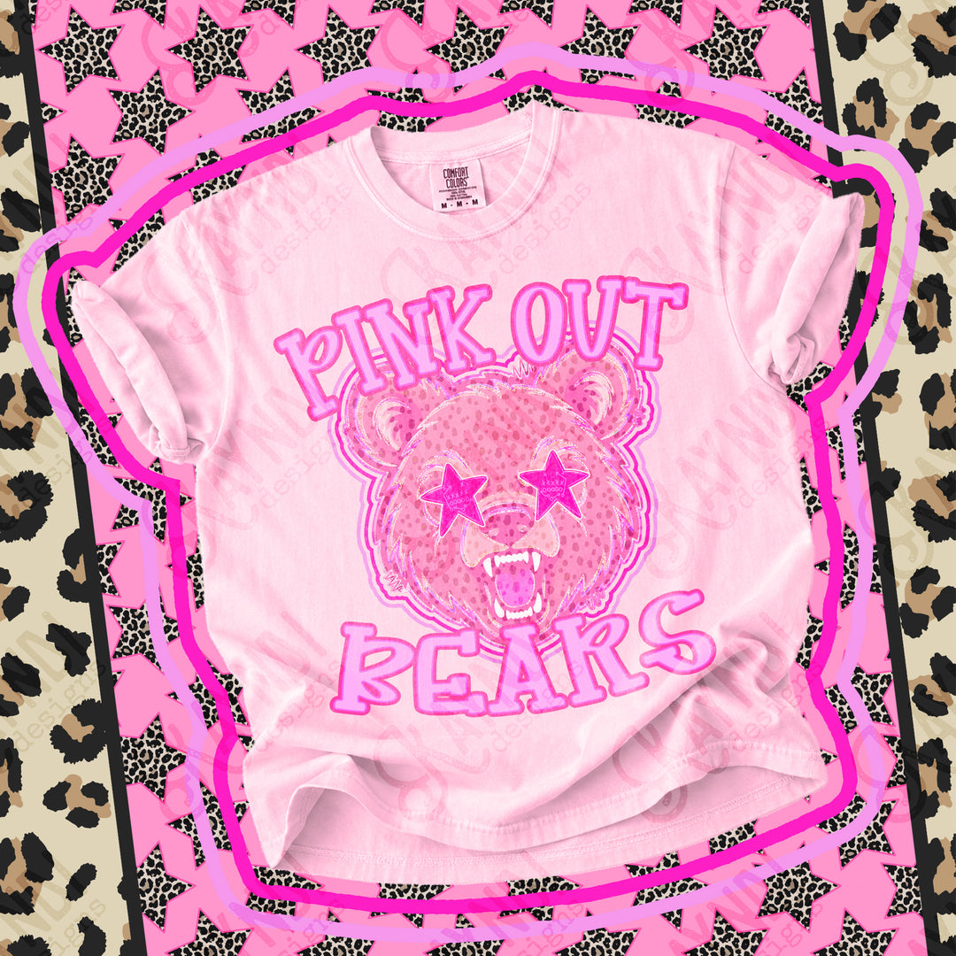 Bears 2 Pink Out Mascots mascot DTF transfer