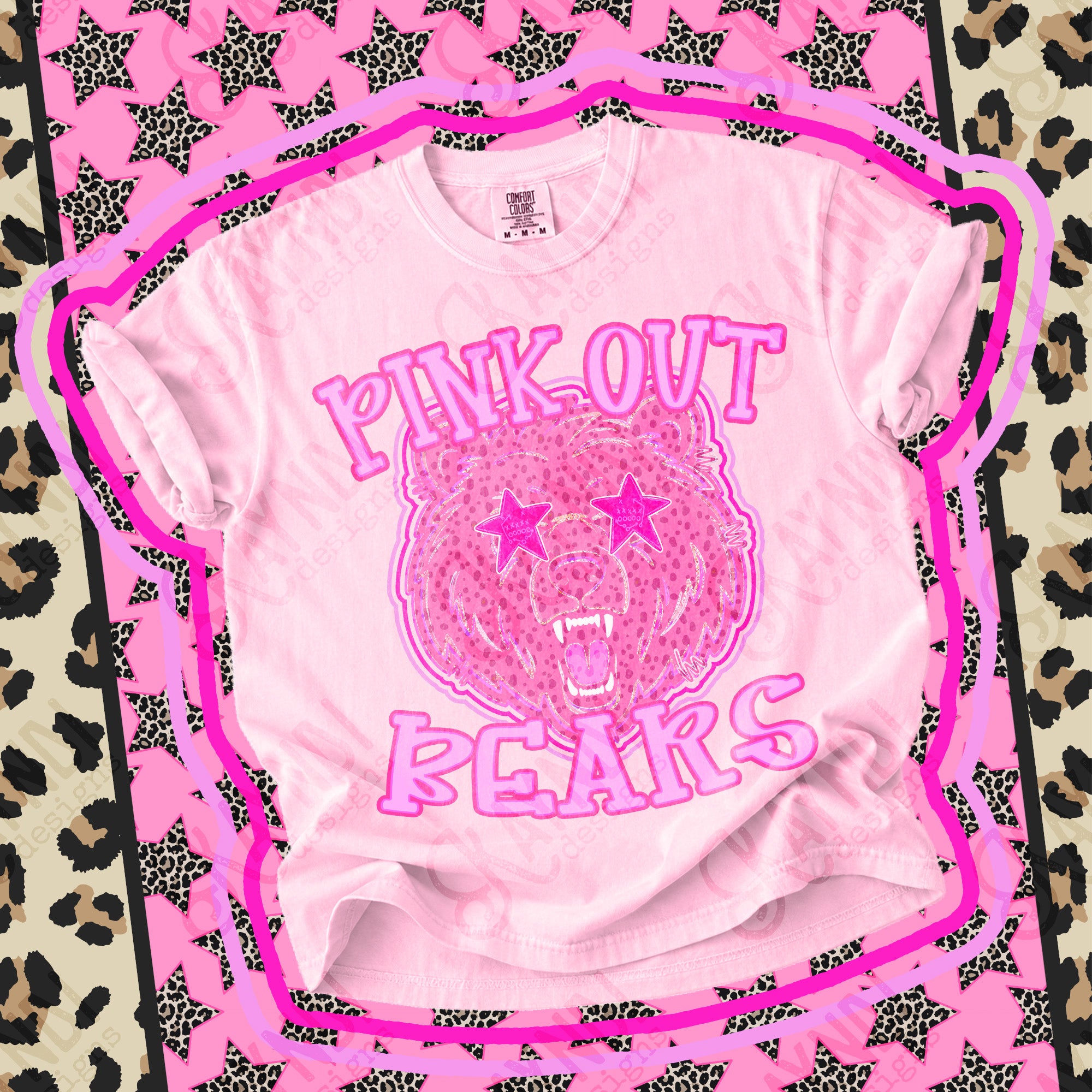 Pink Out Mascots Bears 3 mockup